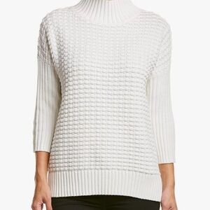 Mozart Popcorn High Neck White Sweater